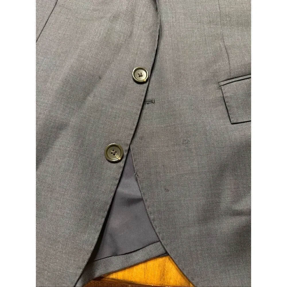 J Crew Ludlow Sport Coat Men 40S Gray Italian Fabric Jacket Tollegno 1900 Blazer